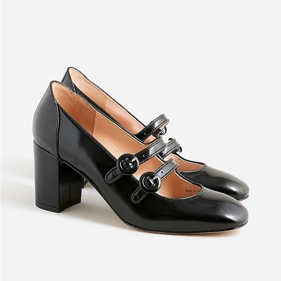 J Crew Maisie double-strap heels in Italian spazzolato leather BV730 - Picture 1 of 5